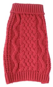Swivel-Swirl Heavy Cable Knitted Fashion Designer Dog Sweater (Size: medium)