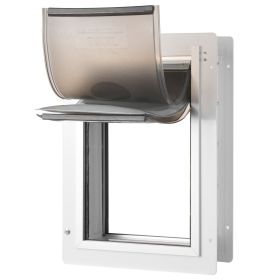 VEVOR Pet Door for Wall with Lock and 3 Magnetic Flap System Metal Frame (Size: large)