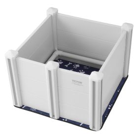 VEVOR Dog Whelping Box  PVC with Rails Pee Pad for Dogs Puppies (Size: 28.3x28.3x18.1in)