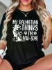 Women's Dalmatian Paw-Some Graphic Crew Neck T-Shirt â€“ Black Short Sleeve Knit Top with Playful Dog Design, Perfect for Spring & Summer Casual Wear