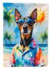 Doberman Pinscher Summer Beach Time Garden Flag Mailbox Decorative Yard Banner Outside Patio Artwork for Flower Beds, Garden Size, Multicolor
