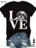 Shih Tzu Love Women's T-Shirt - Soft & Breathable Casual Tee with Fun Cartoon Print, Short Sleeves, Round Neck - Perfect