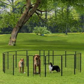 Dog Playpen, Puppy Playpen, Dog Exercise Pen for Large/Medium/Small Dogs, Foldable Dog Pen with Doors for RV, Camping, Yard (Size: 40 Inch)