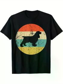 Cocker Spaniel Shirt - Retro Cocker Spaniel Dog T-Shirt T-Shirt, 100% Cotton, Halloween Thanksgiving Christmas Gift (Color: Black, size: M)