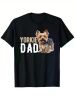 Yorkie Dad Graphic T-Shirt for Men - 100% Cotton, Black Short Sleeve, Yorkshire Terrier Design, Casual & Comfortable Fit