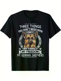 NEW LIMITED German Shepherd Three Things You Don't Mess With My Family T-ShirtFamily T-Shirt (Color: Black, size: XXL)