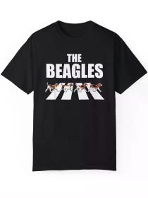 Beagles Graphic Cotton Tee for Men - Stylish Crew Neck, Short Sleeve, Comfort Fit Summer T-Shirt (Color: Black, size: XXL)