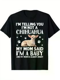Cute Chihuahua Art For Women Mom Dog Breed Chihuahua Lovers T-Shirt (Color: Black, size: M)