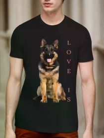 German Shepherd Shirt Shepard Dog Mom Dad Love Pet Puppy Tee Gift Unisex T-Shirt (Color: Black, size: M)