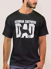 Mens German Shepherd Dad Dog Fathers Day T-Shirt, Casual Unisex Short Sleeve Tee Tops, Men'S Black T Shirt, Christmas Gift (Color: Black, size: L)