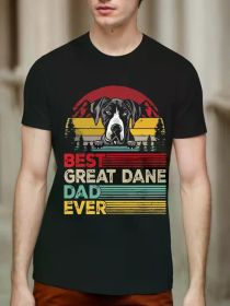 The best Great Dane dad forever "vintage style T-shirt - Ideal Father's Day and Christmas gift for dog lovers (Color: Black, size: XXL)