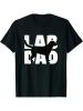 Lab Dad Labrador Retriever T-Shirt - Made in USA, Four Seasons Cotton Family T-Shirt for Dog Dad, Black & White Print, Casual Crewneck