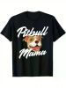 Pitbull Mama - 100% Cotton Dog Lover T-Shirt, Casual Crew Neck Tee for Men & Women, Perfect Gift for Pet Owners