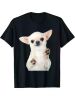 Cute Little Chihuahua Puppy Dog Face For Pet Owners T-Shirt Cotton Fun Design DIYMen'S Soft breathable comfortable casual sports Halloween and Christm