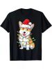 Corgi Santa Christmas Tree Lights Xmas Boys Men Corgmas Dog T-Shirt