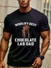 World's Best Chocolate Lab Dad" Men's T-Shirt - Ideal Gift from Daughter or Wife, Comfort Fit Crew Neck, Moisture-Wicking Cotton