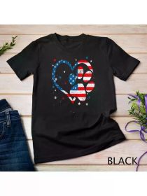 American Flag Patriotic Dog & Cat Paw Print - 4th Of July T-Shirt Unisex T-shirtCouple Clothing 2025 (Color: Black, size: XXL)