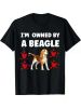 1pc Beagle Lover Cotton T-Shirt, Crew Neck, Short Sleeve, Regular Fit, All-Season, Geometric Pattern, Knit Fabric, 180g/m2