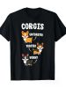 Corgi Humor Graphic T-Shirt, 100% Cotton, Crew Neck, Short Sleeve, Regular Fit, Medium Stretch, Knit Fabric, Geometric Dog Toasting Pattern