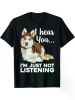 100% Cotton Funny Husky Dog Art T-Shirt - Siberian Husky Lover, S-XXXL, Black - Halloween Christmas Holiday Gifts for Men Women Family and Friends