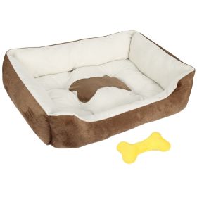 Pet Dog Bed Soft Warm Fleece Puppy Cat Bed Dog Cozy Nest Sofa Bed Cushion Mat (Size: S)