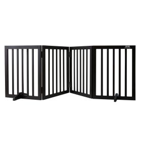 VEVOR Free Standing Dog Gate,  Freestanding Pet Gate, 4 Panels Foldable Dog Gate for Wide and Narrow Passageways (Size: 24" H x 80.3" W)